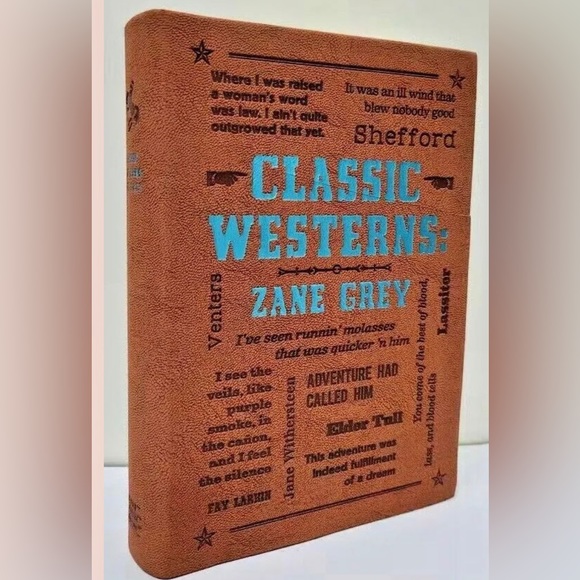 Zane Grey Classic Westerns faux leather Books Reading Riders of the Purple Sage - Picture 1 of 3